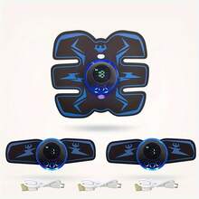 TAIMASI EMS Abdominal Muscle Trainer LCD Screen Muscle Stimulator Portable Muscle Trainer 10 Modes 20 Intensities For Men And Women, Muscle Training Device, Physical Device, Modern Fitness Gadget, Lightweight Trainer, Durable Construction, Sturdy Stimulator, Electrical Muscle Stimulation, Fitness Enthusiasts, Home Workout Lovers - Perfect For Christmas, New Year's, Valentine's Day, And Father's Day Gifts - 3pc腹肌貼 - 查看 9