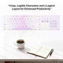 1pc English & Spanish Numeric Keypad MQ052LL/A A1843 US Layout Silicone Keyboard Cover - Ultra Soft, Dust-Proof, Light Foggy Blue Design - ANSI Layout (US Version) - View 7