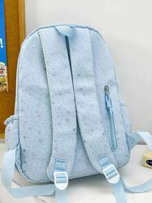 时尚星光背包，大容量，闪亮，高中生和大学生书包，附赠毛球挂饰 - 彩色 - 查看 9