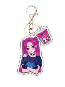 K-POP "Witch Hunter" Anime Acrylic Keychain Set Includes 1 Mini Tag, Cute Cartoon Character Plush Backpack Charm, K-Pop Style Fan Merchandise, And 1 Collectible Heart-Shaped Hand Gesture Accessory. It Is The Perfect Surprise Gift For Birthdays, Valentine's Day, Easter, Christmas, And Graduation Seasons. - Multicolor - View 16