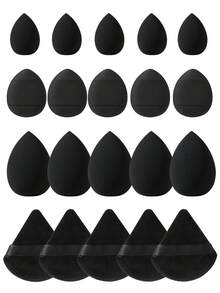54pcs/20pcs/6pcs Complete Makeup Brush Set, Including 20 Soft Brushes Such As Powder Brush, Blush Brush, Contour Brush, Highlighter Brush, Foundation Brush, Nose Shadow Brush, Eyeshadow Brush, Eyebrow Brush, Lip Brush, And Detail Brush + 6 Triangle Sponges + 2 Round Sponges + 6 Liquid Beauty Eggs + 10 Finger Sponges + 10 Mini Beauty Eggs, Suitable For Beginners, Professional Makeup Artists, And Novice Beauty Practice Scenarios - Black - View 12