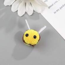 Accessoires élastiques haute qualité en forme d'abeille, pinces à cheveux DIY, décorations en pompons de cachemire, fournitures artisanales en boules de peluche, décoration d'intérieur - Jaune citron - Voir 3