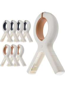 Large Beach Towel Clips 8 Pack, Towel Clips For Beach Chairs Cruise Heavy Duty, Towel Holder Clips For Clothes Pool Boat, 2 Mixed Colors Khaki And Blue - Multicolor - View 10