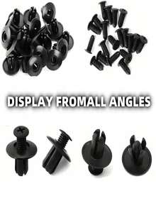 100 piezas de remaches de plástico negro de 8 mm - Sujetadores duraderos para parachoques y reparación automotriz, adecuados para la mayoría de los vehículos, sujetadores de remache para piezas automotrices, ganchos auxiliares - Negro - Ver 11