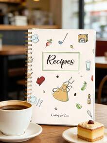 1pc Personalized Recipe Notebook - Handmade Spiral Notebook - Blank Recipe Book, For Organizing Your Home Recipes, Recipe Notebook Where You Can Write Down Your Own Recipes