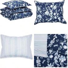 , Set de Edredn Full Queen 100% Algodn, Color Azul, Branch Toile - reina completa + azul - Ver 1
