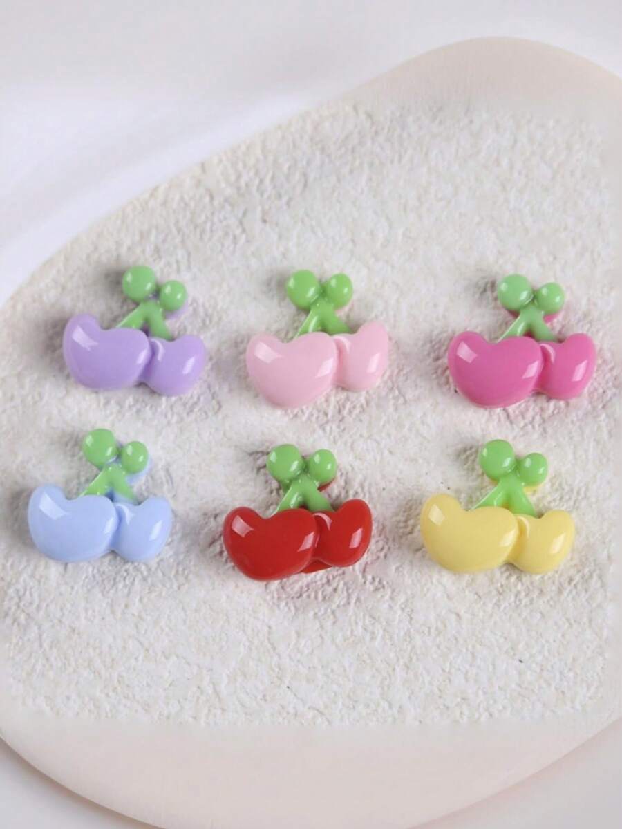 10/30pcs Random Mixed Solid Color Mini Bow, Cherry Cream Resin DIY Phone Case Material, Handmade Hair Accessories, Resin DIY Supplies - Cartoon - View 1