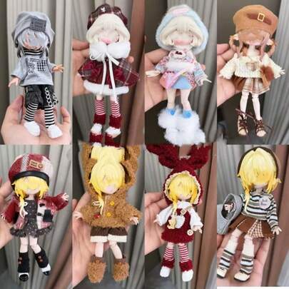 17厘米BJD娃娃服装套装，精致可爱时尚BJD娃娃服装套装，新年/圣诞节/生日礼物（仅含服装，不含娃娃和鞋子）