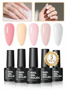 coscelia 5件套凝胶指甲油套装 - 红色、粉色、绿色、金色闪粉可卸凝胶指甲油，女士美甲护理礼品，DIY居家美甲沙龙礼物，理想的美甲艺术礼品 - 彩色 - 查看 4