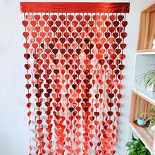 Valentine's Day 1*2M Red Heart Rain Silk Curtain Tassel Door Curtain Wedding Engagement Party Background Decoration - 1 cái - Xem 8