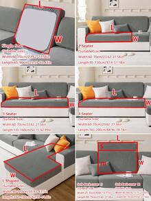 1 pieza Funda de sofá suave y cómoda para todas las estaciones, estilo de cubierta de sofá elástica a prueba de mascotas y antideslizante, adecuada para la sala de estar de un sofá seccional en forma de L y sofá de 1/2/3/4 plazas (se vende individualmente) - Gris - Ver 4