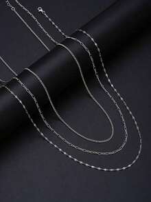 17KM 3pcs Simple Chain Waist Chain For Women, Perfect For Daily Wear And Vacation Dating - Bạc - Xem 10