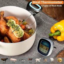 1 pieza, Termómetro de carne, Termómetro digital para barbacoa, Termómetro de alimentos para barbacoa con pantalla táctil grande y temporizador, Termómetro con sonda de acero inoxidable para cocina, cocción, horneado, líquidos, dulces, barbacoa, horno, utensilios de cocina - Multicolor - Ver 8