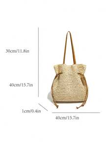 大容量复古风包包，2026春季新款，女士简约包包 - 白色 - 查看 12