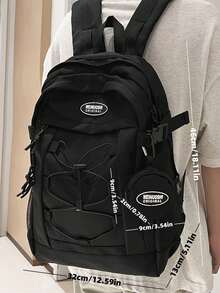 2个/套 大容量女士背包 - 黑色 - 查看 5