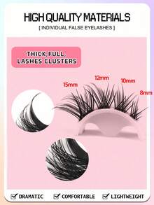 104pcs Cluster False Eyelashes, Eyelash Extension, Fluffy Individual Lashes, C-Curl, 8-15mm Mixed Length, Natural-Looking Eyelash Extension, DIY Cluster Lashes, With Soft Bands, Reusable, Lash Clusters, Lash Bundles, Single Lashes, False Eyelashes - C - View 4