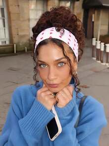 1/6pcs Fashion Printed Headbands, Women's Floral, Bow, Heart Elastic Non-Slip Soft Fabric Headbands, Y2K Style Hair Accessories, Back To School Gift, Gift For Girls, Birthday Gift, Valentine's Day Gift, Gift For Wife, Sister, Friend Women Sweatband Casual Hair Band Elegant Head Scarf - Multicolor - View 4