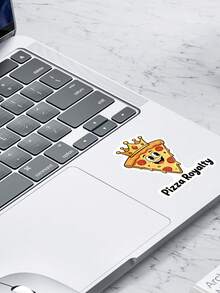 1pc Pizza & Ice Cream Sticker - Fun Sticker With Bold, Interesting Design, Suitable For Personalizing Notebooks, Water Bottles, Phones, Etc. - Yellow - View 4