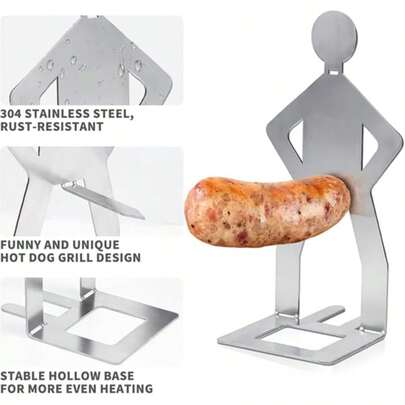1PCS Funny Hot Dog Holder, Funny Standing Man Hot Dog Grill Rack, Portable Hot Dog Roaster, BBQ Grill Accessories, Funny Birthday Gifts For Men
