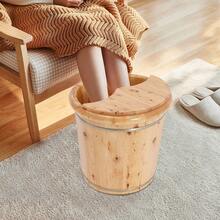 Footbath Bucket, Footbath Barrel, Wooden Footbath Bucket,15.75*15.75in, For Foot Soaking And Foot Massage - Redwood - View 4
