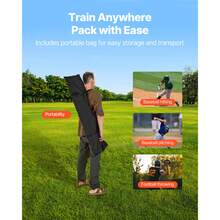 8 X 8 Ft Football Trainer Throwing Net, Training Throwing Target Practice Net With 6 Target Pockets, Knotless Net Includes Straps And Portable Carry Case, Improve QB Throwing Accuracy, Red - 8*8 Ft 6-hole Red - View 6