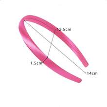 12条缎面发带，宽1.5厘米，防滑发箍，女士DIY发饰（颜色随机），多巴胺，发箍，发圈，家居，护肤发带头饰