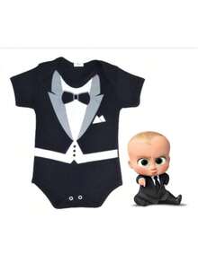 Baby Boss Baby Bodysuit + Glasses Monthly Milestone Costume - Nhiều màu - Xem 6