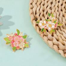 1 Pc Cartoon Brooch CreativeFlowers Enamel Pin Metal Badge Jewelry Clothing Backpack Accessories Gift For Friends - One Size - View 8