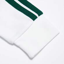 Adidas Women's Classic Versatile Knit Comfortable Casual Sweatshirt Sweatshirt, Spring/Autumn - White/Green - View 5