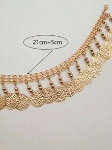 1pc Bohemian Style Exaggerated Beaded Vintage Coin Anklet For Women, Suitable For Beach Holiday Wear - Vàng - Xem 6