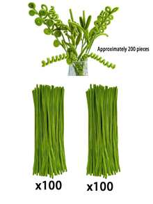 423pcs- Pipe Cleaner Craft - DIY Floral Kit Green Pink 4 Colors Pipe Cleaner Includes Flower Stems Anthers With Ribbons For Tulip Bouquet Making Materials, Suitable For Holiday DIY Crafts - Multicolor - View 10