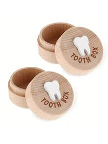 Exquisite Wooden Tooth Fairy Box - Can Store Teeth And Hair, Ideal Birth Commemoration And Newborn Gift - Baby Teeth Box - View 1