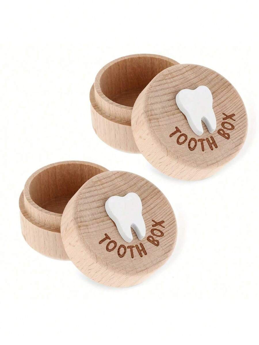 Exquisite Wooden Tooth Fairy Box - Can Store Teeth And Hair, Ideal Birth Commemoration And Newborn Gift - Baby Teeth Box - View 1