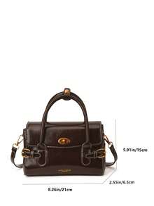 Retro Handbag For Women, New Mini Tote Bag, Lightweight Luxury Niche High-End Feeling Shoulder Crossbody Bag - Coffee - View 9