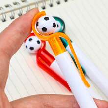 Football Shaped Retractable Ballpoint Pen, Smooth Writing For Office, Daily Use, Advertising Giveaway, Stationery Gift For Football Fans, Assorted Styles And Colors - Multicolor - View 5