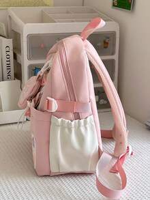 Mochila pequena japonesa fofa com cores vibrantes, versão coreana da Dopamine Star, ideal para meninas do ensino fundamental e médio, perfeita para viagens, estudos e passeios escolares. - Multicolorido - Ver 4