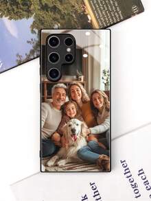 1pc Personalized Name Custom Black Phone Case Compatible With IPhone 15 Pro Max/ S24 Ultra/Android Smartphones,Customized Phone Cases,Street Casual Chic - Black - View 2