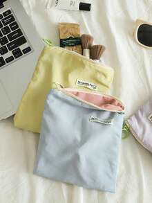 Mini Cosmetic Organizer Bag, Lightweight Nylon Zipper Pouch, Portable Minimalist Makeup, Coin, Sanitary Pad, Toiletry Storage Bag, Practical Travel Accessory Gift For Mom, Girls