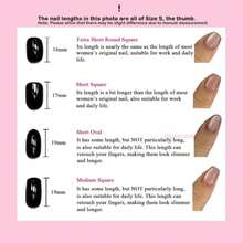 Cat Eye Press On Nails Handmade Short Oval\/Square\/Round False Nails With French Tip\/Aurora\/Magnetic Shimmer Designs (Side#Princess Palace, Large) - ColorEE - 查看 8