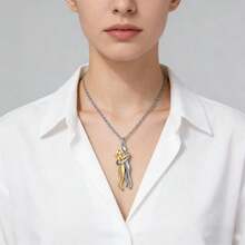 1pc Necklace With Pendant Family Embrace - As Shown - View 9