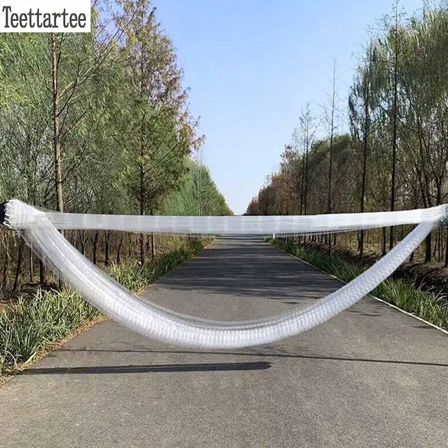 Teettartee 户外钓鱼露营三层尼龙鱼网，鲤鱼刺网，悬挂式渔网，网眼尺寸8厘米，加粗2.0号线，适合捕捞大型鱼类，加长型刺网