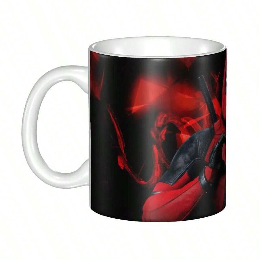 DIY Superhero Deadpool Ceramic Mugs Custom Coffee Cups Creative Present(8).Jpg - 白色 - 查看 1