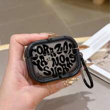 Cartoon Art Flat Letter Protective Case Suitable Compatible With Apple Wireless Earphone Case, Scratch-Resistant And Shockproof