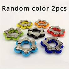 1个（颜色随机）六面减压玩具，金属钥匙扣，便携式减压玩具 - 彩色 - 查看 10