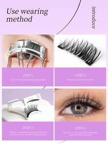 3D Magnetic Thick & Elongated False Eyelashes, Glue-Free & Portable - Fluffy Lashes - View 3