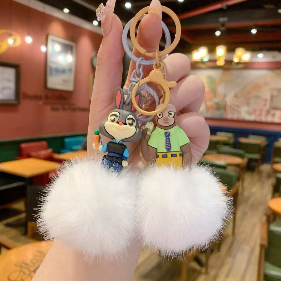 Disney Zootopia 2 Plush Keychain, New Cute Cartoon Doll Party Decoration, Adorable Anime Backpack Pendant, Fashionable Portable Accessory, Multifunctional Zootopia Themed Car Charm, DIY Girlfriend/Couple/Valentine's Day/New Year Gift, Small Accessory Keychain Bag - Multicolor - View 1