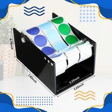 1 Adjustable Label Dispenser, 3 Rolls Of Sticker Holder, Sticker Dispenser, Label Roll Holder, Acrylic Tape Organizer, Suitable For Office And Home Desktop. - Multicolor - View 5