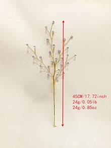 1支奢华水晶花枝仿真花，经久耐用，无需保养，适用于婚礼装饰、节日礼物、花束、派对、家居装饰 - 銀色 - 查看 4