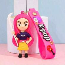 1pc/Set K-POP & SajaBoys Valentine's Day, Mother's Day, Easter, Ramadan Gift, KPOP Cute Keychain, Earphone Keychain, Cartoon Pendant (Suitable For Girls), Anime Phone Charm, Bag Accessories, Friend Gift (Silicone Material, Slight Color Fading Is Normal) - Multicolor - View 11
