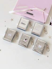 1本闪亮2英寸银色心形镂空相册，卡通星星贴纸收纳册，签名/身份证卡夹 - 彩色 - 查看 10